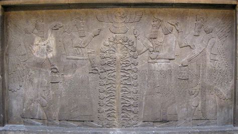 Relief With Two Figures Of Ashurnasirpal Winged Mythological Beings