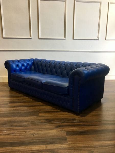 Royal Blue Leather Sofa Robinson Of England