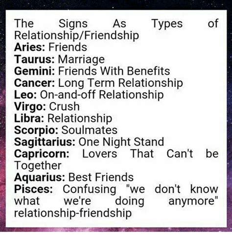 Aries can teach cancer how to become independent while he can also learn compassion and a little sensitivity from the crab. The Signs as Types of RelationshipFriendship Aries Friends ...