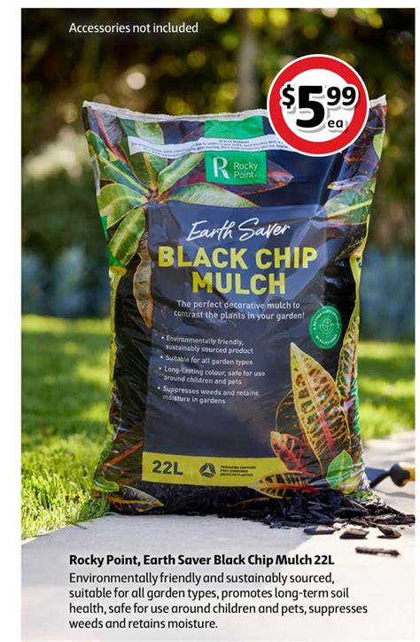 Rocky Point Earth Saver Black Chip Mulch 22l Offer At Coles