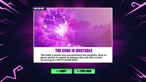 We did not find results for: The Cube is unstable in Fortnite, be in-game at 1 PM ET to ...