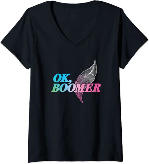 Womens Ok Boomer Okay Boomer Millennials Gen Z Vs Boomers Meme V Neck T Shirt