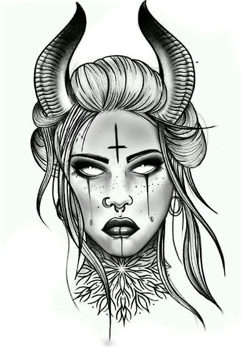 Medusa Tattoo Skull Girl Tattoo Demon Tattoo Aries Tattoo Witch Tattoo Dark Art Tattoo