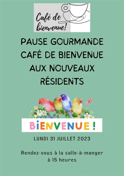 Un nouvel événement à l EHPAD La Petite Bruyère le café de bienvenue