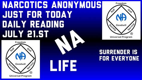 Narcotics Anonymous Just For Today Daily Reading Youtube