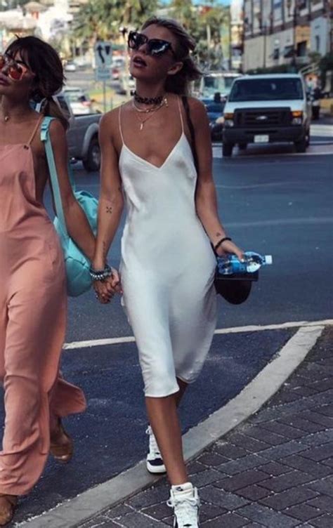 Pin On Miami Trip In White Slip Dress Slip Dress Outfit Fashion