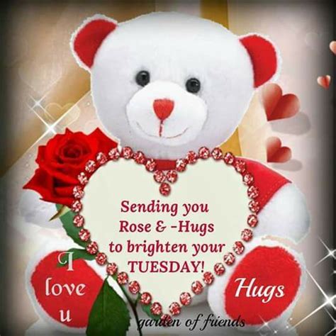 Sending You Rose And Hugs To Brighten Your Tuesday Pictures Photos And
