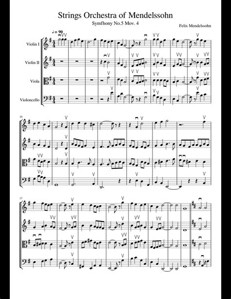 Strings Orchestra Of Mendelssohn Sheet Music For Strings Download Free