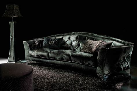 Living Rooms Decor With Black Velvet Sofa Freshnist Design