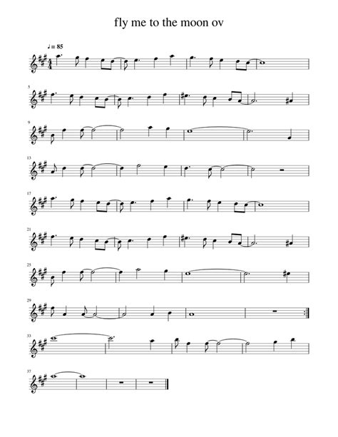 Fly Me To The Moon Sheet Music For Saxophone Alto Solo Download
