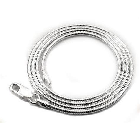 Silver Insanity Italian 2mm Sterling Silver Snake Chain Necklace