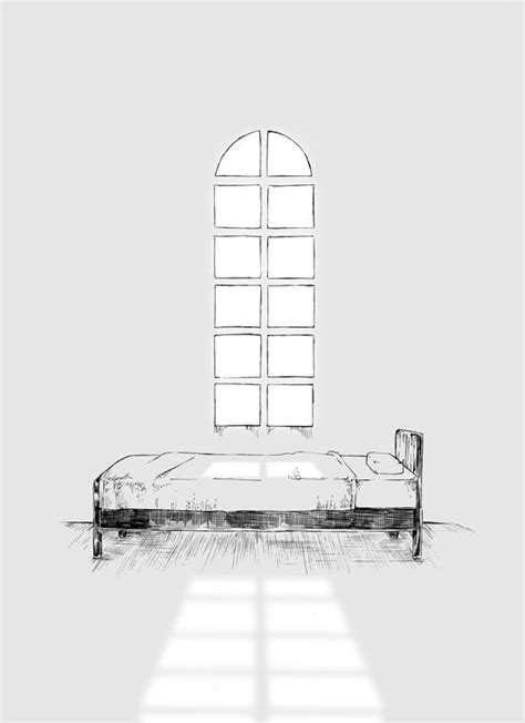 Hanada Hyou Touhou Commentary Bed Bed Sheet Bedroom Greyscale Indoors Landscape