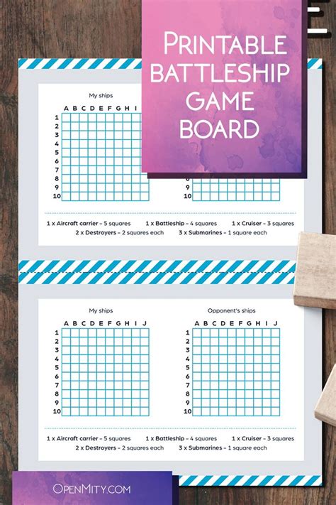 Printable Battleship Game