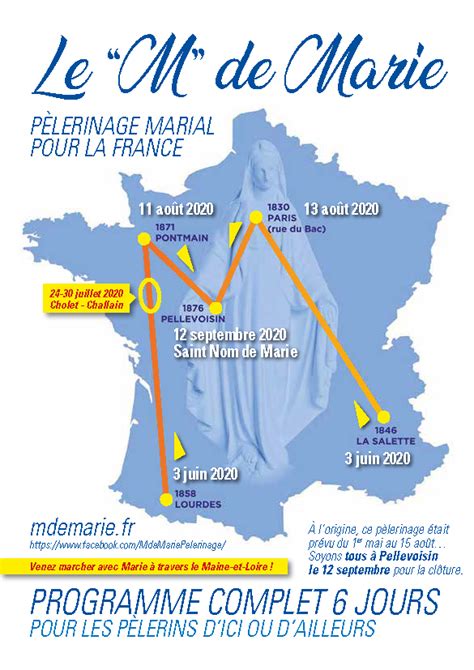 Le pèlerinage M de Marie pour confier la France à la Vierge