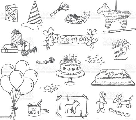 Birthday Doodles Stock Vector Art 114402874 Istock