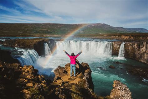 The Godafoss Waterfall In North Iceland Editorial Photo Image Of