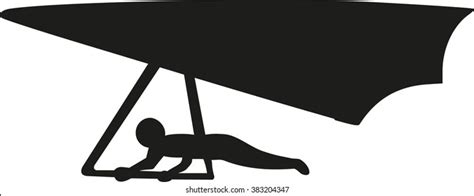 Hang Glider Silhouette Stock Vector Royalty Free 383204347