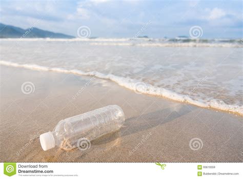 Empty Plastic Bottle On The Beach In The Morning Stock Image Image Of Pollution Plastic