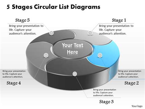 1013 Busines Ppt Diagram 5 Stages Circular List Diagrams Powerpoint