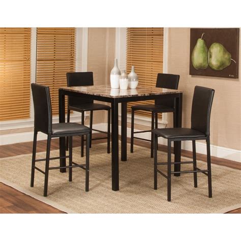 Cramco Inc Link Contemporary 5 Piece Counter Height Table And Chair