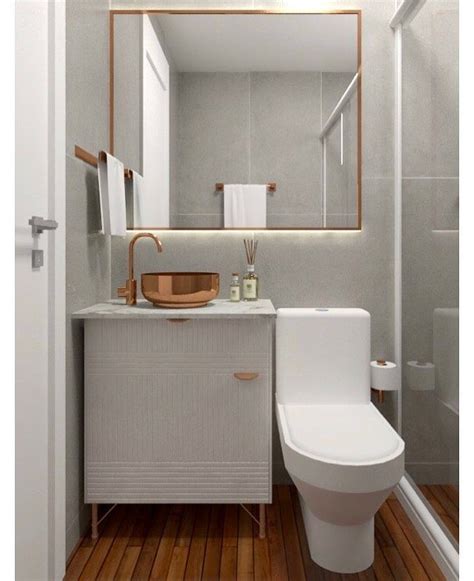 Larissa Tavares Arquiteta On Instagram “banheiro Clean Com Metais Cobre E Piso Com