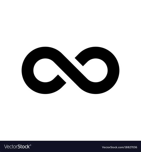 Black Infinity Symbol Icon Simple Flat Royalty Free Vector