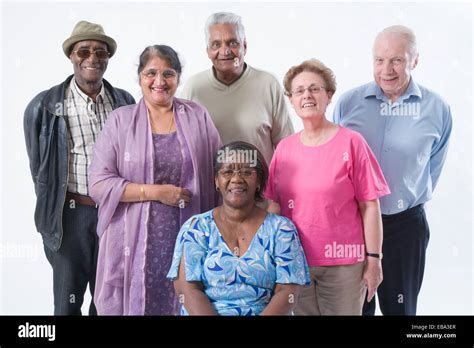 Multiracial Group Of Older People Smiling Stock Photo 75824975 Alamy