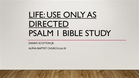Psalm 1 Bible Study Powerpoint Presentation Slides