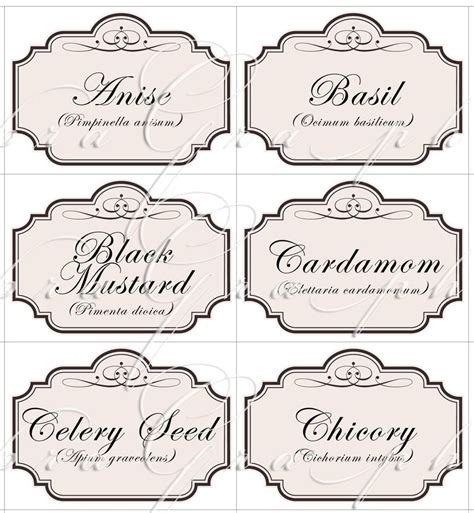 Spice And Herb Labels 4 Digital Collage Sheets Cg 106  Spice