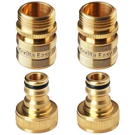 Garden Hose Quick Connect Fittings Inch Ght Solid Brass 2 Sets Of