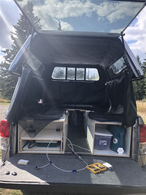 A truck camper is an rv that is carried in the bed of a pickup truck. Truck Bed Camper Build - CanOverland