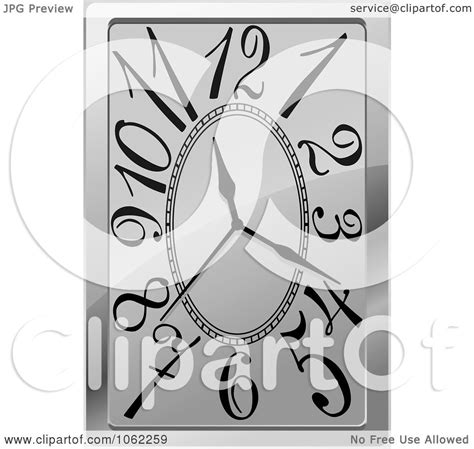 Clipart Silver Wall Clock 1 Royalty Free Vector Illustration By