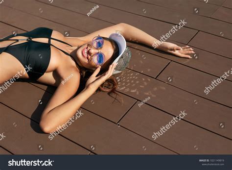 Fashion Woman Swimsuit Relaxing Summer Beautiful Stock Photo
