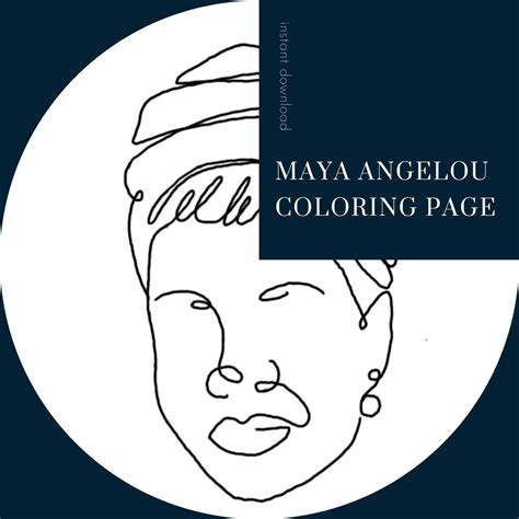 Maya Angelou Coloring Page Homeschool And Teacher Tools Etsy España