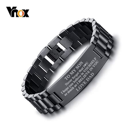 Vnox Mens Free Personalized Engraving Stainless Steel Id Bracelets To