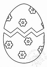 Egg Easter Broken Shell Coloring Cut Shells Painted Coloringpage Eu sketch template