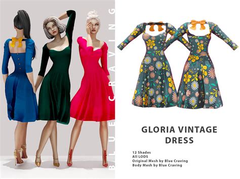 Sims 4 Gloria Vintage Dress The Sims Book