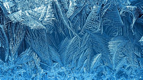 Minimalism Nature Glass Winter Frost Blue Background