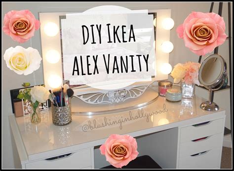 I decided on putting together a couple of alex drawer units with a big, glossy table top. DIY Ikea ALEX Vanity - Blushing in Hollywood
