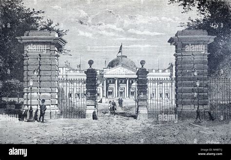 Royal Palace Of Brussels Belgium Engraving 1880 Stock Photo Alamy