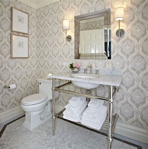 Ocean Drive Floral Wallpaper Bedroom Elegant Bathroom Grey Floral