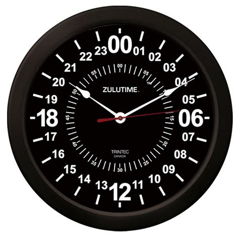 Buy Trintec 24 Hour Time Swl Zulu Time 24hr Wall Clock 10 Black Dial
