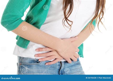Young Beautiful Woman Is Having Stomach Ache Stock Photo Image Of