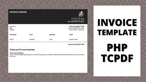 Invoice Example With Php And Tcpdf Youtube