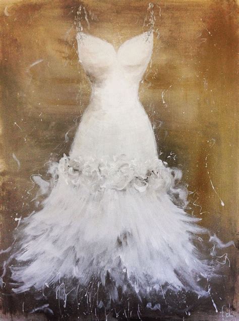 Custom Ordered Painting Of A Wedding Dress By Artist Anita Felix