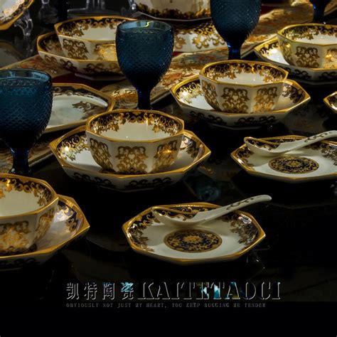 dinnerware sets bone luxury dish china tableware ceramic jingdezhen dinner plate bowl european palace head discount square