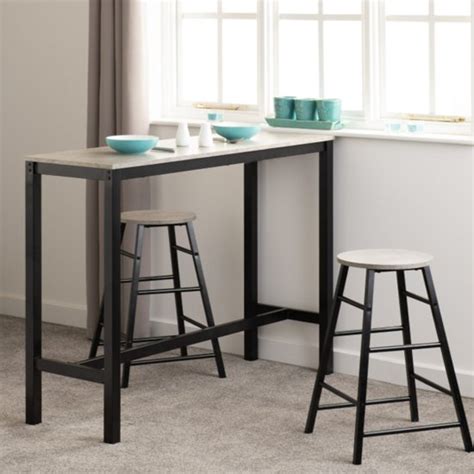 Alsip Acacia Effect Wooden Breakfast Bar Table With 2 Stools