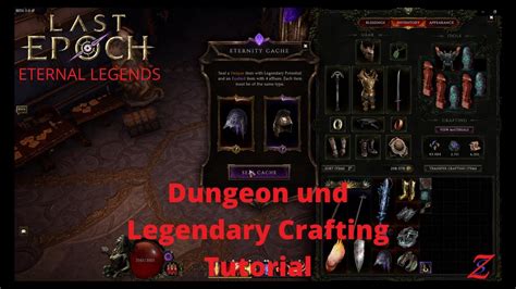 Last Epoch Deutsch Eternal Legends Dungeon Und Legendary Crafting Guide Youtube