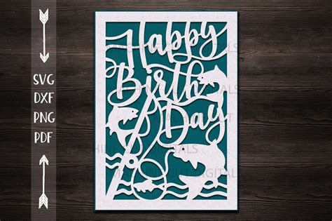 Happy Birthday Card Papercut Svg Laser Cut Cricut Template 857175