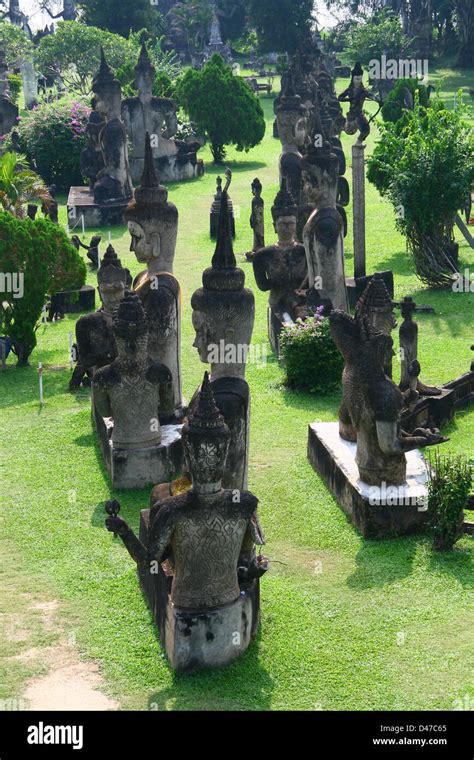 Buddha Park Xieng Khuan Is A Bizarre Outdoor Collection Of Huge Concrete Sculptures Of